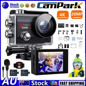 Campark 4K Action Camera 20MP EIS Anti-shake Cam 40M Underwater Sports Camera AU - Picture 1 of 7