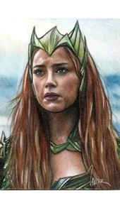 Tarjeta de boceto Aquaman MERA ámbar Heard Queen ATLANTIS DC ORIGINAL 1/1 ARTE - Imagen 1 de 4