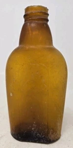 C.Newman's Patent Oct 17, 1876 Baker Bros & Co. Amber Whiskey Flask - Picture 1 of 7