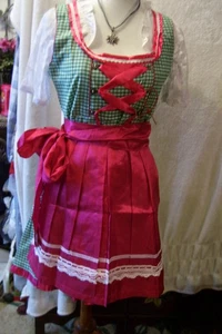 Gr. 12 NEU!Germany,Fest,Trachten,Oktoberfest,Dirndlkleid,3-teilig,grün,Fuchsia - Bild 1 von 5