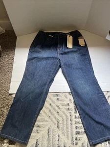 Jeans Liz Claiborne donna denim lavaggio scuro slim bootcut vita alta 18P nuovo con etichette $65 - Foto 1 di 20