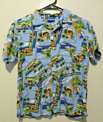 Just Friends Boys Size XXL (7X) Cars Planes Rayon Short Sleeve Button Up Shirt  - Image 1 of 4