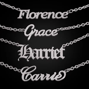 Personalized Name Pendant Necklace Chain Stainless Steel Customized Font Jewelry - Picture 1 of 18
