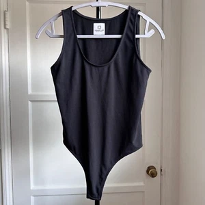 Leisure Lab Tank Bodysuit Black, Size L (Made in LA) - Picture 1 of 10