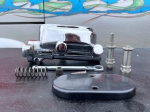 Chrome Dual Brake Master Cylinder & Spare Parts Universal FOR PARTS - Picture 1 of 14