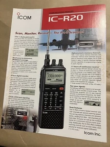 Icom IC-R20 ORIGINAL SALES BROCHURE - Foto 1 di 1