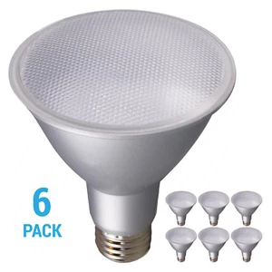 6 Pack Satco S29435 LED 120V 12.5W =75W PAR30LN Medium E26 Dimmable Silver 2700K - Picture 1 of 10