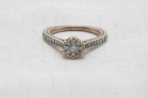 Disney Belle 9ct White & Rose Gold Diamond Ring 3.5g Size L - 0111001 - Picture 1 of 16