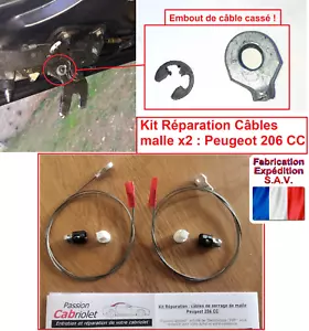 Dachkofferraum-Befestigungsseile x2 Peugeot 206 CC Reparatursatz + Anleitung 8484P6 - Bild 1 von 5