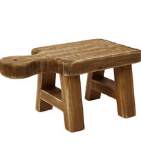Creative Co-op Da6897 Rectangle Wood Stool Shaped Riser With Handle Brown