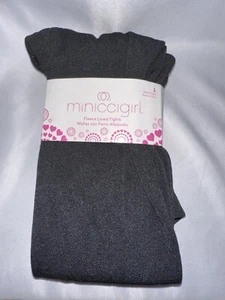 Miniccigirl Fleece Lined Tights Size L Age 7-10 Black Stretch Payless - Picture 1 of 4