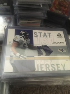 Ray Lewis Jersey Card 2001 SP Authentic Stat Jersey #ed 27/137 Ravens HOFer Mint