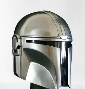 Mittelalterlicher Star Wars Boba Fatt Mandalorianischer Helm, tragbar, verchromt - Bild 1 von 3