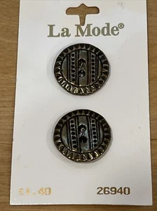 20 Botones de Costura de Metal de Diseño Geométrico Dorados De Colección De Reedición Cardados por La Mode - Imagen 1 de 6