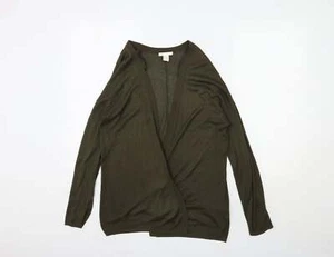 H&M Womens Green V-Neck Acrylic Blend Cardigan Size S - Picture 1 of 12