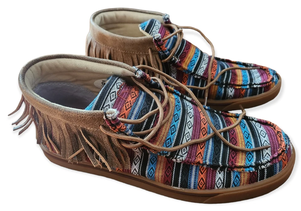 Twisted X Serape Fringe Moccasins Women's 9.5 Shoes Leather Bootie WCA0021 - Image 1 of 4