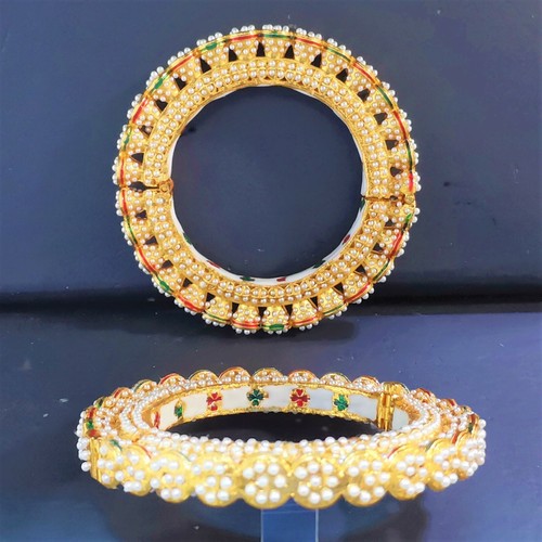 VALENTINO Braccialetti donna etnica indiana placcato oro 2 pezzi bracciali matrimonio sposa gioielli