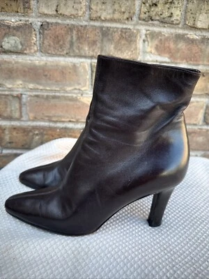 Botines Yves Saint Laurent de cuero marrón talla 7 Foto 1 de 4