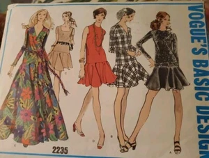 Vogue 2235 Drop Waistline FLARED SKIRT DRESS SIZE 10 1969 RETRO GLAM - Bild 1 von 4