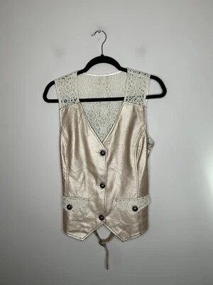 Hebilla BKE Prendas exteriores Mujer’s Imitación Cuero Chaleco Encaje Metálico Rosa Talla Grande Foto 1 de 4