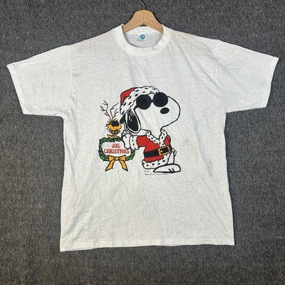 Винтаж 1985 Snoopy Joe Christmas Peanuts Santa Woodstock Schulz праздничный размер XL - Изображение 1 из 4