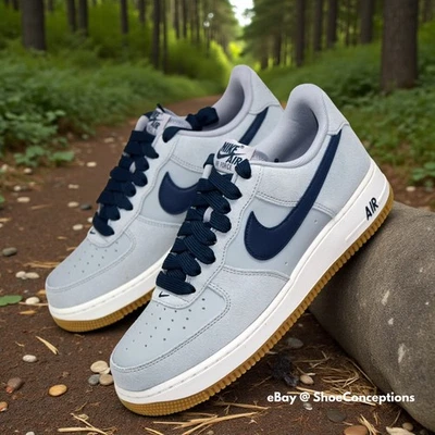 Nike Air Force 1 '07 LV8 Zapatos Lt Gris Humo Armería Azul Marino IB6388-003 Para hombres NUEVO Foto 1 de 4
