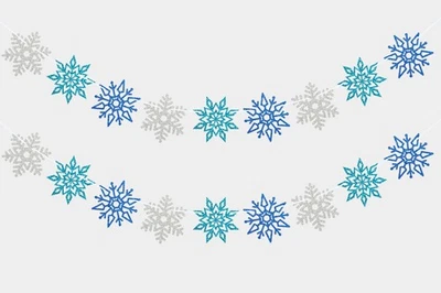 2шт снежинка гирлянда баннер Рождество вися украшение для Wonderland замороженный - Изображение 1 из 4