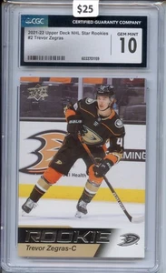 2021-22 Upper Deck Trevor Zegras #2 CGC 10 Gem Mint NHL Star Rookies - Picture 1 of 2
