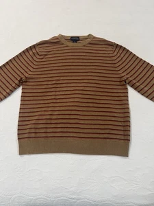 Lands’ End Herrenpullover Large braun & rot gestreift Rundhalsausschnitt 100 % Baumwolle - Bild 1 von 11
