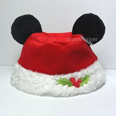 Disney Parques Mickey Mouse Oreja Santa Cubo Sombrero Adulto Mickey Mouse Icono Acebo Foto 1 de 2