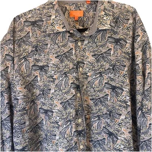 Tallia Floral Print Button Up Shirt Mens 2XL Cotton Long Sleeve Hipster XXL - Picture 1 of 9