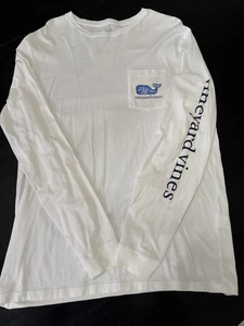 Vineyard Vines Whale T-Shirt Herren Medium Langarm, weiß, 100% Baumwolle - Bild 1 von 11