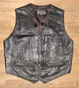 Docker` S- Men's Leather Vest / Vest/Gilet Black Nappa Leather Approx. Size 52 - Picture 1 of 2