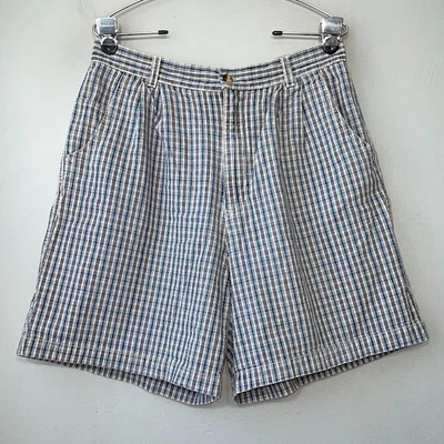 Pantalones cortos plisados a cuadros talla mediana vintage Preppy Academia Cottage Country Foto 1 de 4