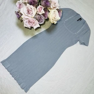 Marciano Guess Dress Elegant Light Blue Haisley Bodycon Ribbed Dress Size Small - Picture 1 of 11