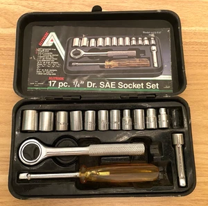 Alltrade SAE 1/4" Socket Set Mixed Model 423-T-17 With Case - Bild 1 von 7
