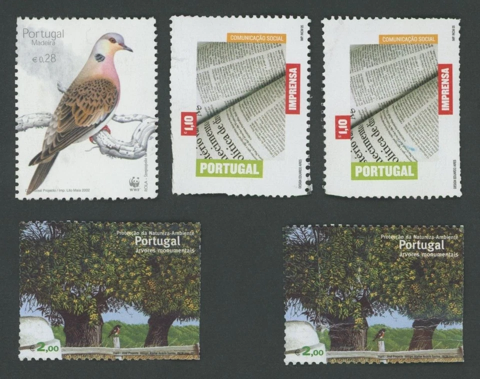 PORTUGAL  Uncancelled 5 stamps with a total value of  6.48 € - Image 1 of 1