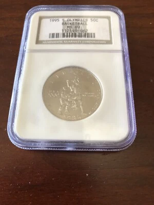 NGC 1995 S Olympics 50C Half Dollar BASKETBALL MS 69 Uncirculated Commemorative  - Image 1 of 2