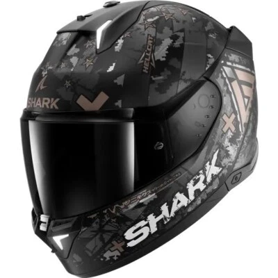 SHARK Helm Skwal i3 HELLCAT matt schwarz-grau incl. Bremslicht und Sonnenblende - Bild 1 von 3