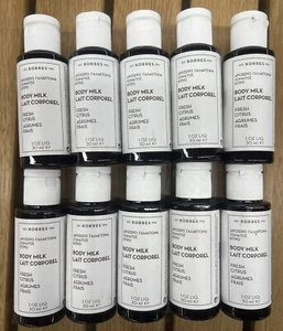 10 Bottles KORRES Fresh Citrus Body Milk Lotion Travel Size 1 Fl oz In Each - Picture 1 of 6