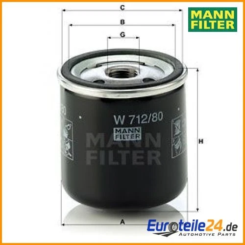 Filtro de aceite FILTRO MANN W712/80 para Saab 9000 hatchback 9000 Foto 1 de 1