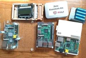 4x Raspberry Pi: 1B, 2B, 3B, zero + DisplayHAT, GPIO HAT, Camera, Cases - Bild 1 von 17