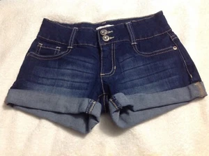Jordache Girls Indigo Blue Sequined Denim Cuffed Shorts. Size 7. Excellent. - Picture 1 of 5