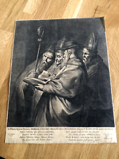 saint ambrose - saint gregory the great - saint jerome . rubins engraving 1700s