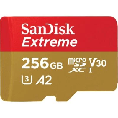 SanDisk Extreme microSDXC 190MB/s UHSI U3 V30 with Adapter 256GB  SDSQXAV-256G - Image 1 of 4