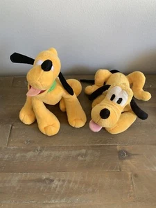 Pluto Disney Plush Lot Of 2 Stuffed Animals 8” - Picture 1 of 4