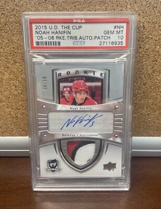 2015-16 The Cup 05-06 Rookie Tribute #8/10 Noah Hanifin RPA Auto RC PSA 10 Rare - Picture 1 of 2
