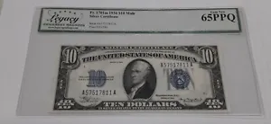 1934 *MULE* $10 Ten Dollar Silver Certificate Legacy Gem New 65 PPQ Fr. 1701m - Picture 1 of 2