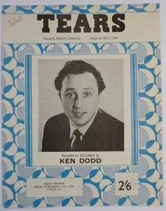 TEARS SPARTITI MUSICALI KEN DODD 1930 (forse anni 60) stampa UK - Foto 1 di 2