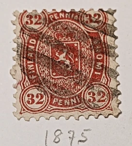 Finland*Figure cancellation*m-75 Four figured/Senate printing*32 penni carmine - Picture 1 of 1
